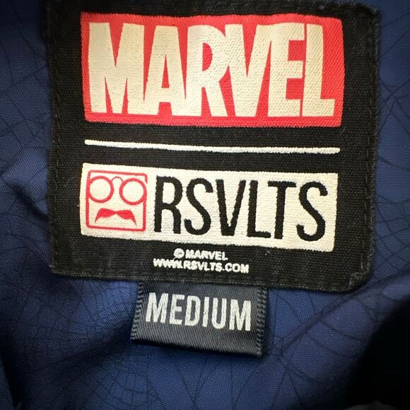 RSVLTS Marvel Spider-Man Shirt Medium Button Up Blue Short Sleeve Spidey Kunufle - Picture 8 of 11